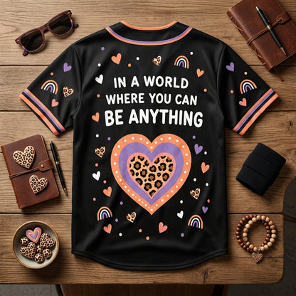 Custom Be Kind Anti-Bullying Baseball Jersey – Orange Unity Day Teacher & Student Shirt - mockup 4