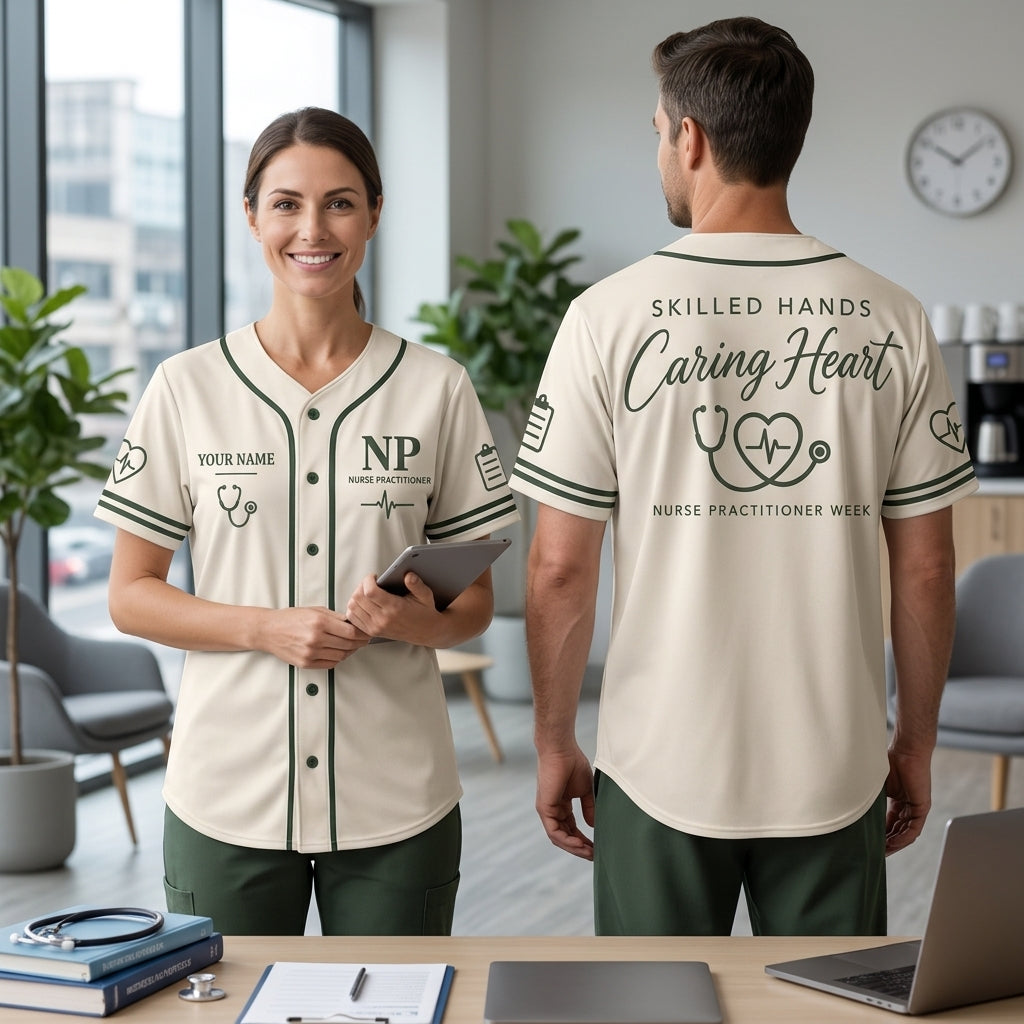 Personalized Nurse Practitioner Week Baseball Jersey – Custom NP Appreciation Gift - mockup 1