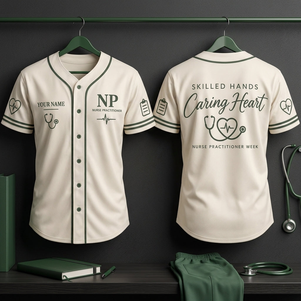 Personalized Nurse Practitioner Week Baseball Jersey – Custom NP Appreciation Gift - mockup 3