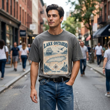 Vintage Lake Ontario Freighter 1615 T-shirt Sweatshirt Hoodie – Retro Nautical Gift - mockup 10