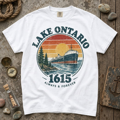 Vintage Lake Ontario Freighter 1615 T-shirt Sweatshirt Hoodie – Retro Nautical Gift - mockup 2
