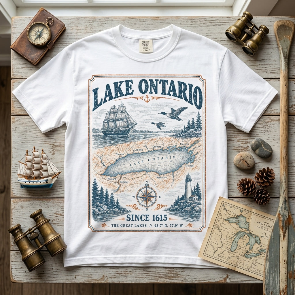 Vintage Lake Ontario Freighter 1615 T-shirt Sweatshirt Hoodie – Retro Nautical Gift - mockup 7