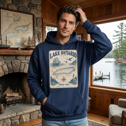 Vintage Lake Ontario Freighter 1615 T-shirt Sweatshirt Hoodie – Retro Nautical Gift - mockup 9