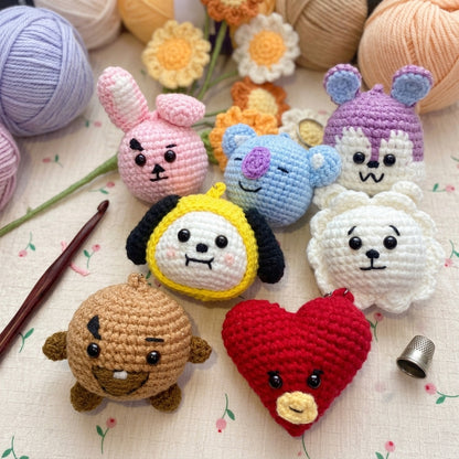 Handmade Crochet Character Keychain - Cute Amigurumi Bag Charm