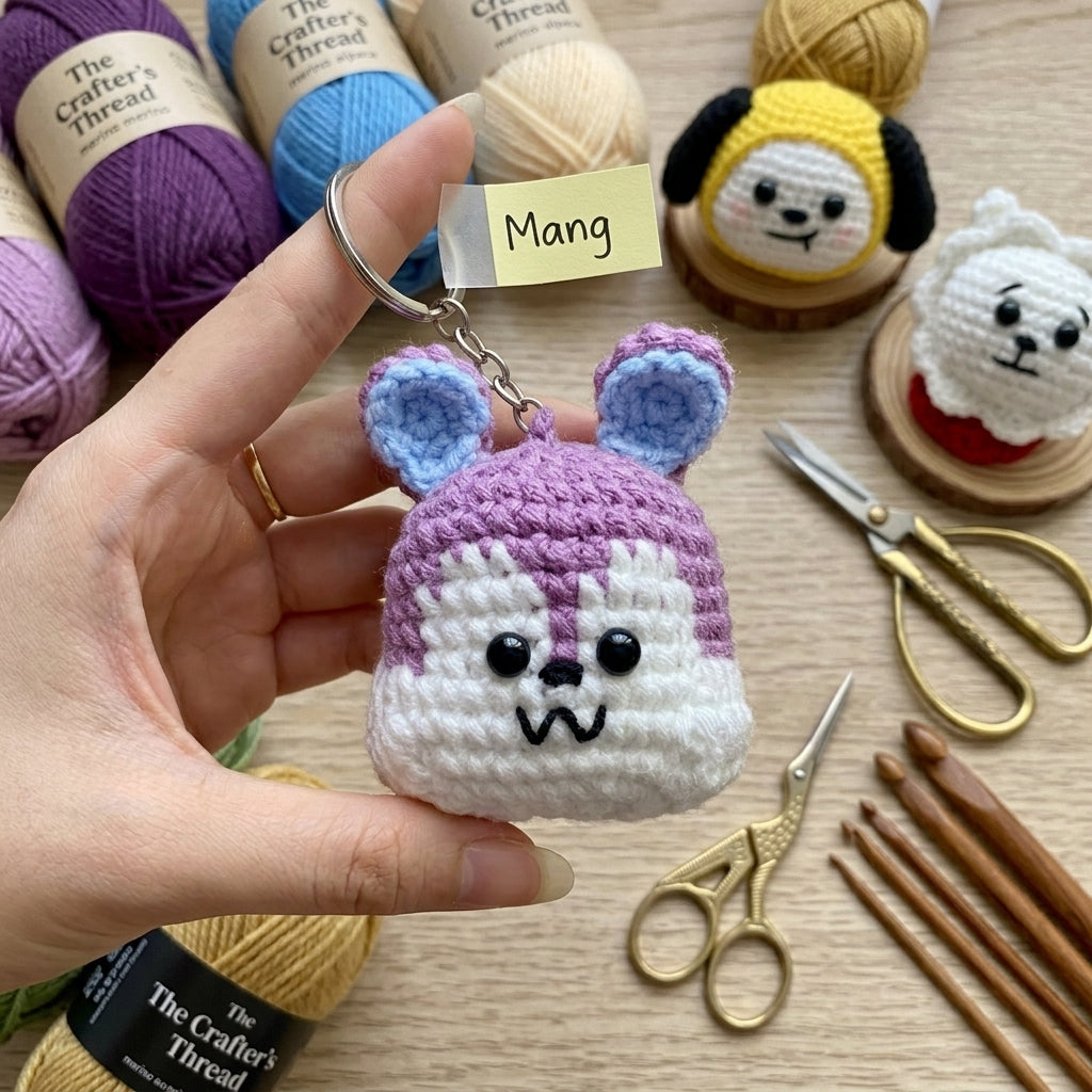 Handmade Crochet Character Keychain - Cute Amigurumi Bag Charm