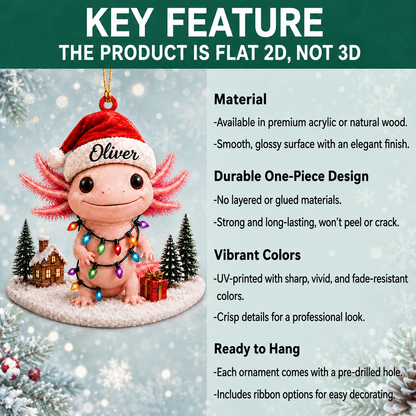 Personalized Cute Octopus With Santa Hat Wood & Acrylic Ornament – Custom Holiday Gift - gallery 1