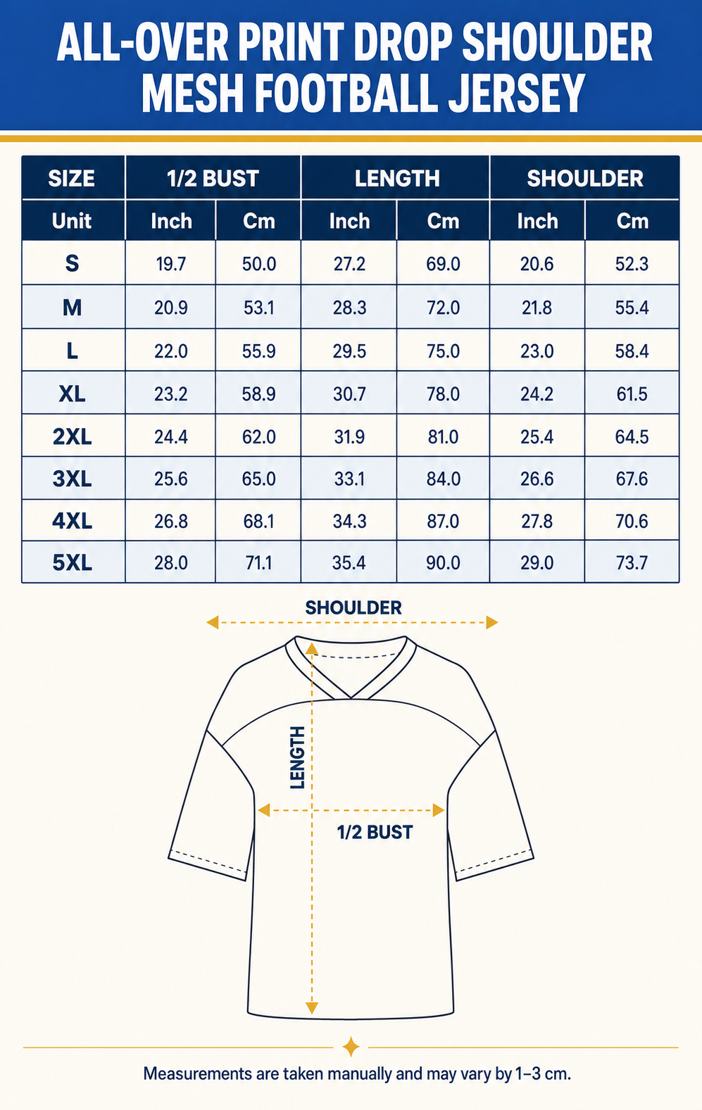 Drop Shoulder Football Jersey