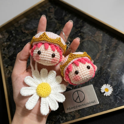 Handmade Crochet Boy Doll Keychain - Cute Knitted Figure Bag Charm