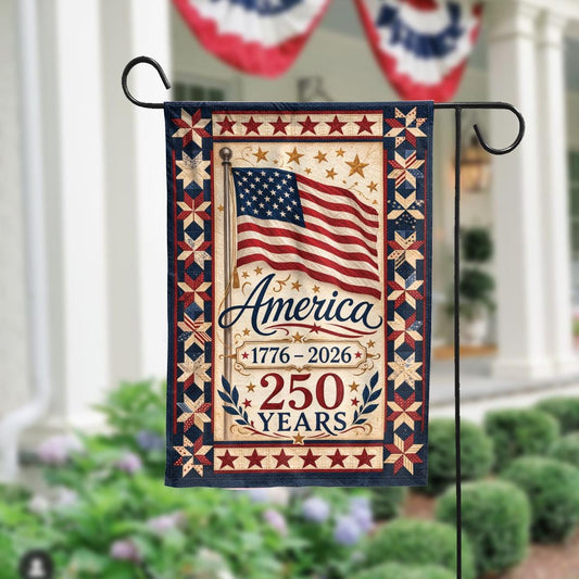 250 Years America Garden Flag – Patriotic Independence Decor, Vintage American Yard Flag