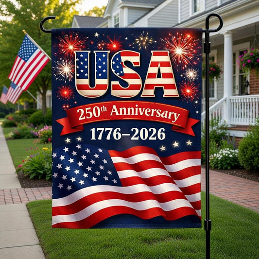 America 250th Anniversary Garden Flag, 1776-2026 Patriotic Eagle Flag, Custom Family Yard Decor