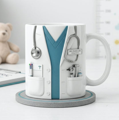 Name Doctor Mug, Custom Medical Coffee Cup, Doctor Appreciation Gift, Doctor Graduation Gift, Personalized Nurse & Physician Accent Mug