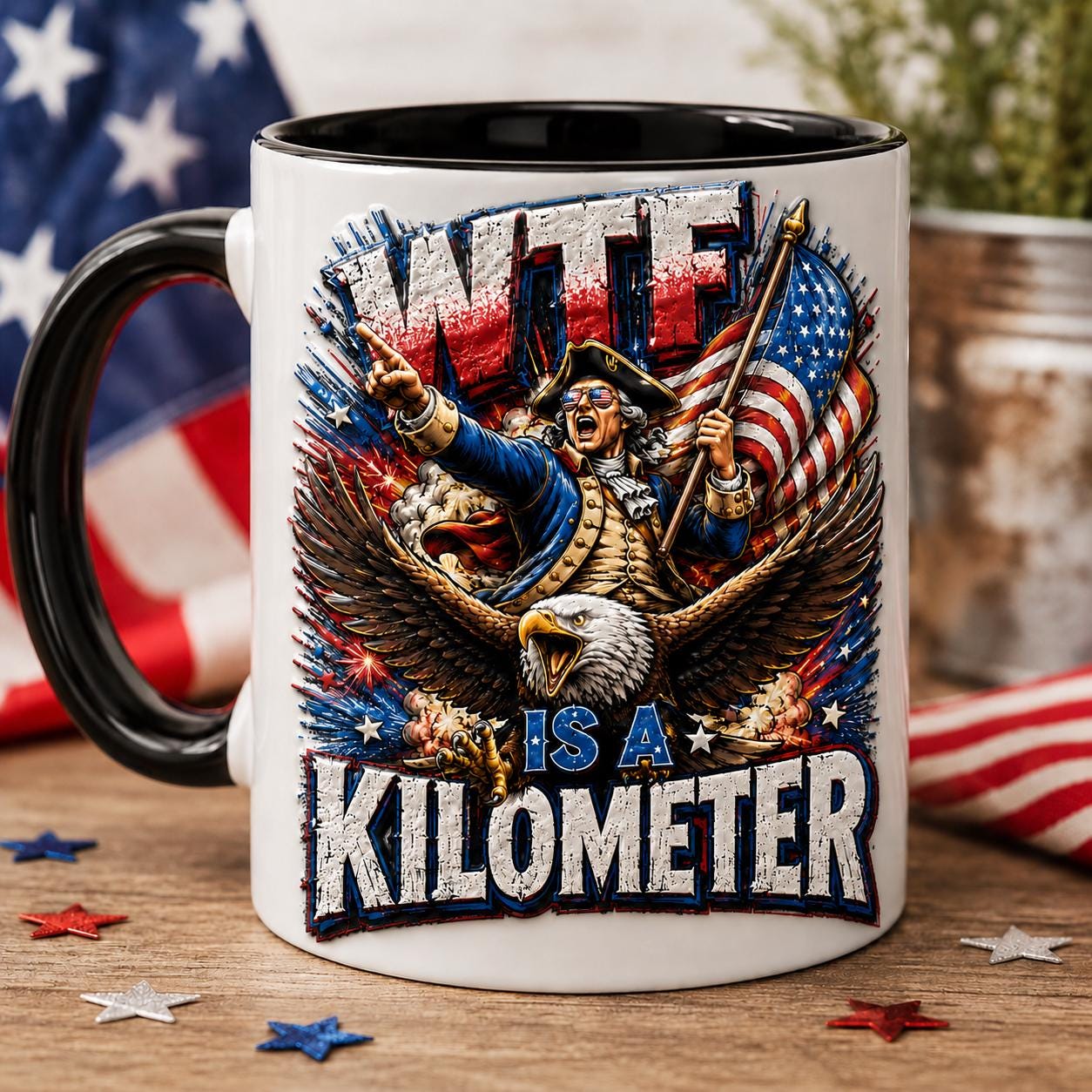 WTF Is A Kilometer Mug - Funny 4th of July Coffee Cup