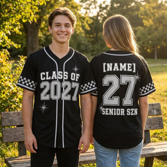 Personalized Class of 2027 Senior Baseball Jersey, Custom Name Last First Day Shirt