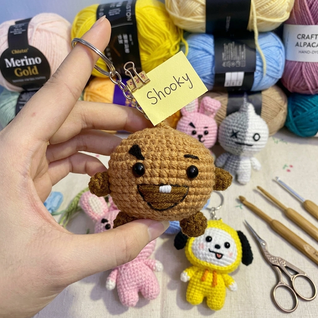 Handmade Crochet Character Keychain - Cute Amigurumi Bag Charm