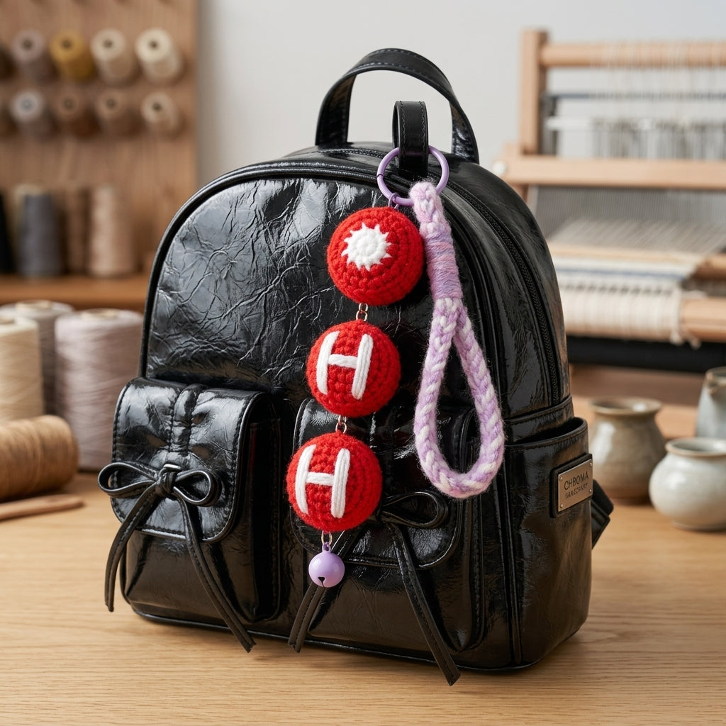 Handmade Crochet Kpop Lightstick Keychain - Cute Yarn Bag